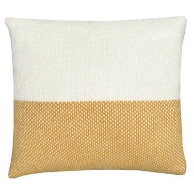 Festivity wool cushion yellow offwhite square