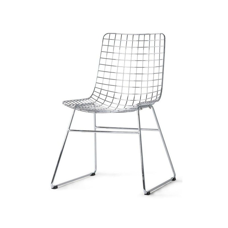 Metal wire chair silver