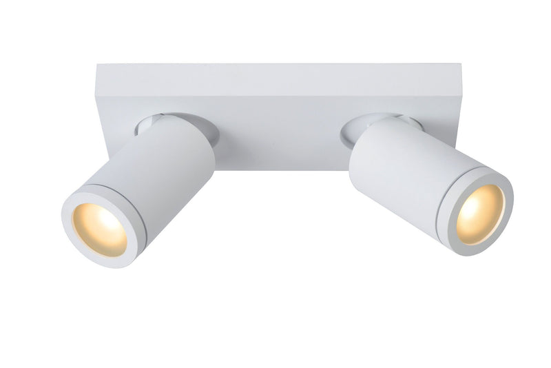 Plafondspot Badkamer LED Dim to warm GU10 2x5W 2200K/3000K IP44 Wit