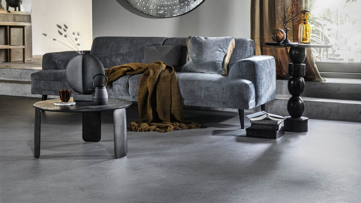 Een gave marmoleum betonlook vloer!