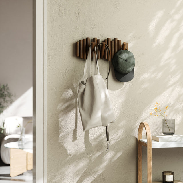 Wandhanger Picket 5-haaks walnoot