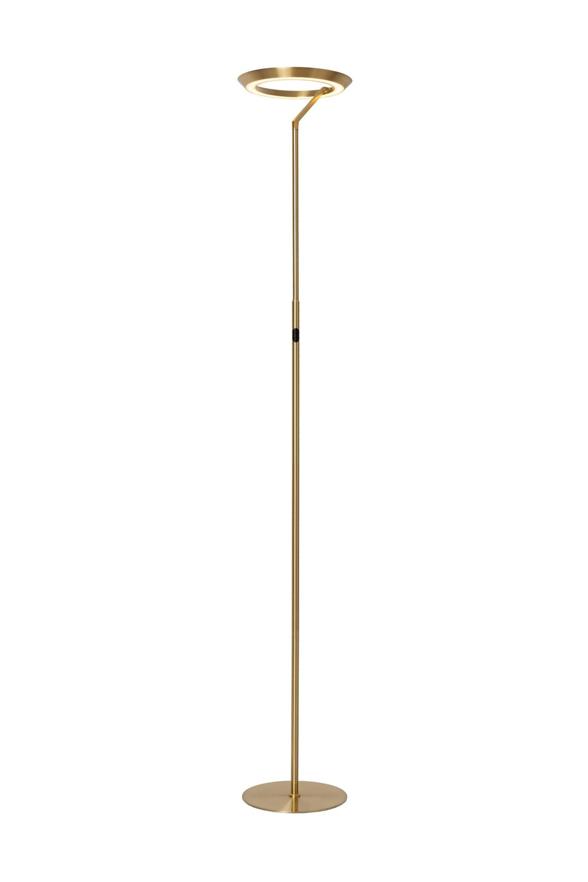 Lucide CELESTE dimbare LED-vloerlamp Ø 28 cm, 21 W, matgoud / messing