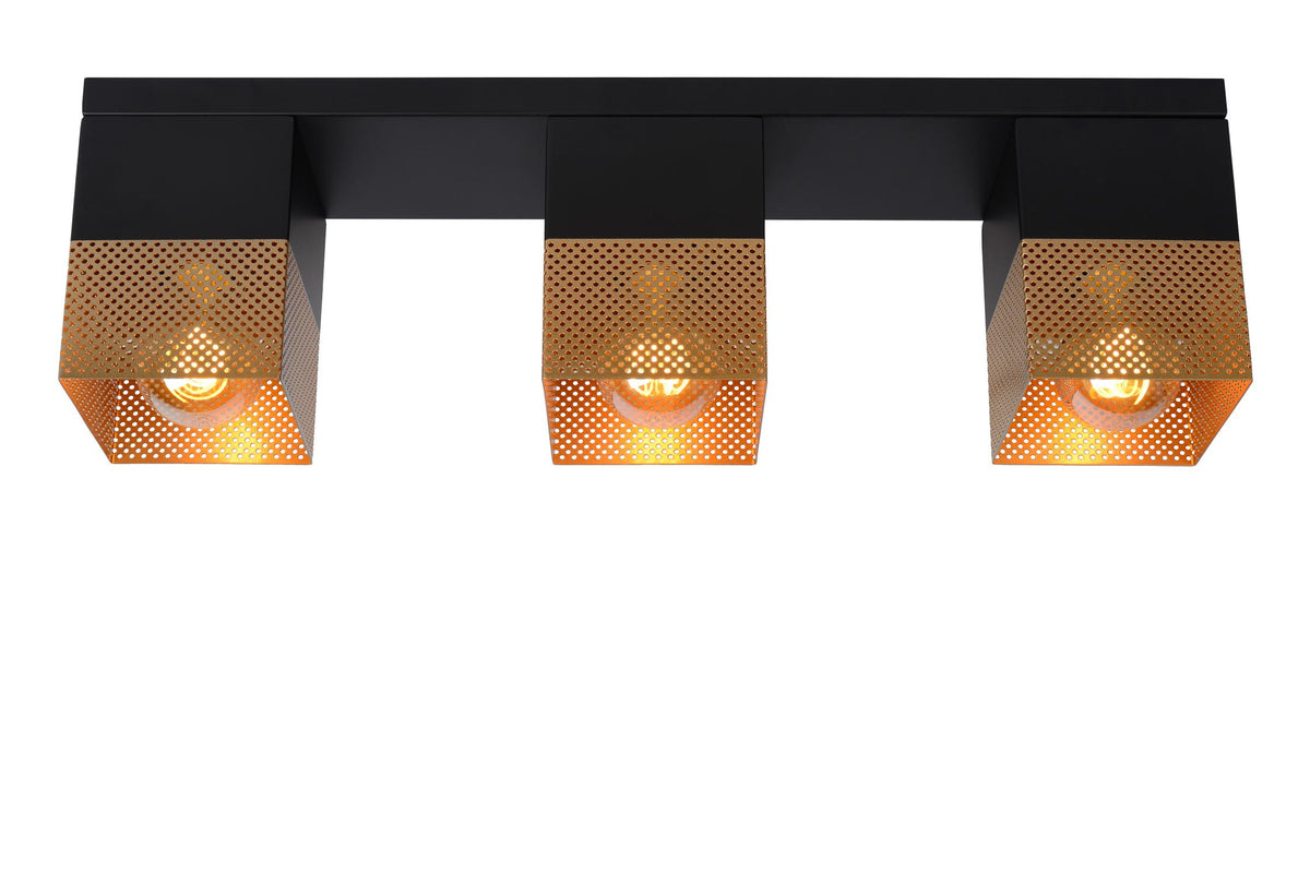 Lucide RENATE plafondlamp 3 × E27, matgoud / messing