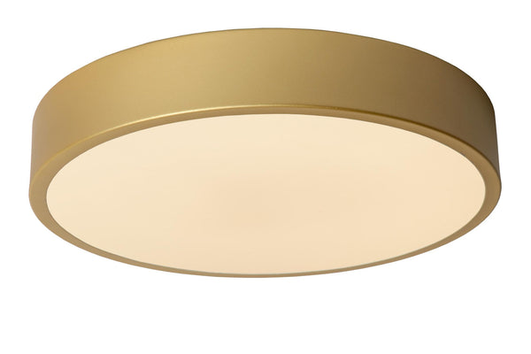 Lucide UNAR plafondlamp Ø 30 cm, matgoud / messing