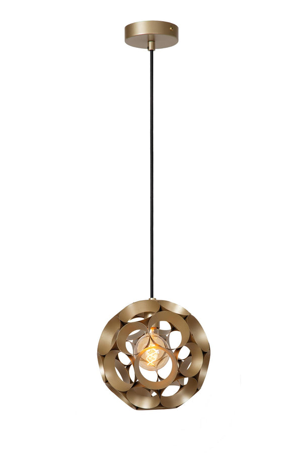 Lucide HANNELORE hanglamp Ø 30 cm, E27, matgoud / messing