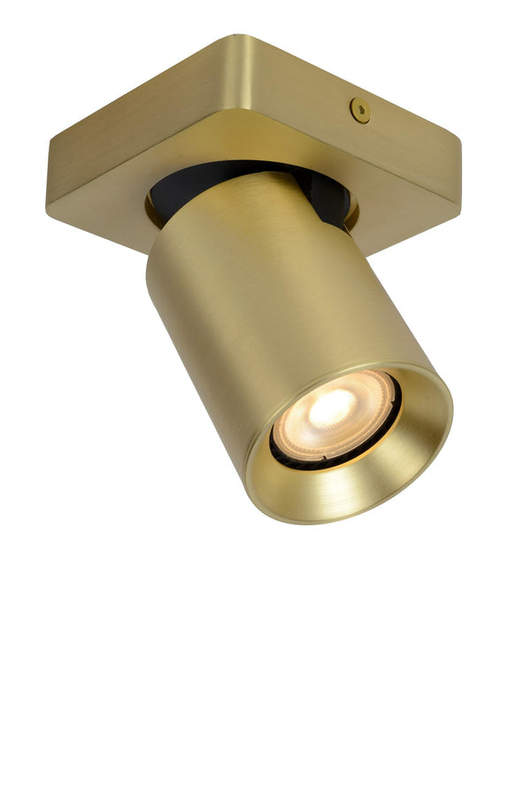 Lucide NIGEL dimbare LED-plafondspot GU10, 5 W, 2200–3000 K, matgoud / messing
