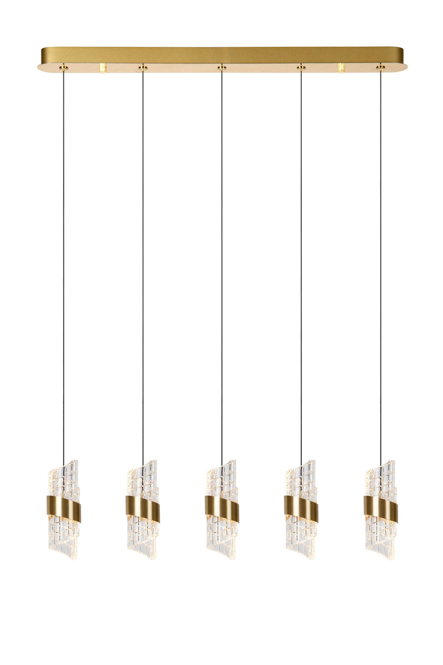 Lucide KLIGANDE dimbare LED-hanglamp 5 × 7,8 W, matgoud / messing