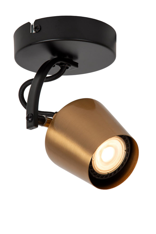 Lucide EMILE plafondspot Ø 10,5 cm, GU10, matgoud / messing