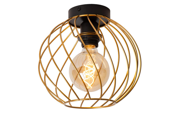 Lucide DANZA plafondlamp Ø 25 cm, E27, matgoud / messing