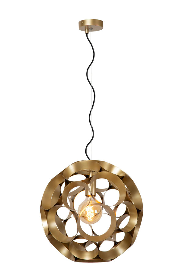 Lucide HANNELORE hanglamp Ø 40 cm, E27, matgoud / messing