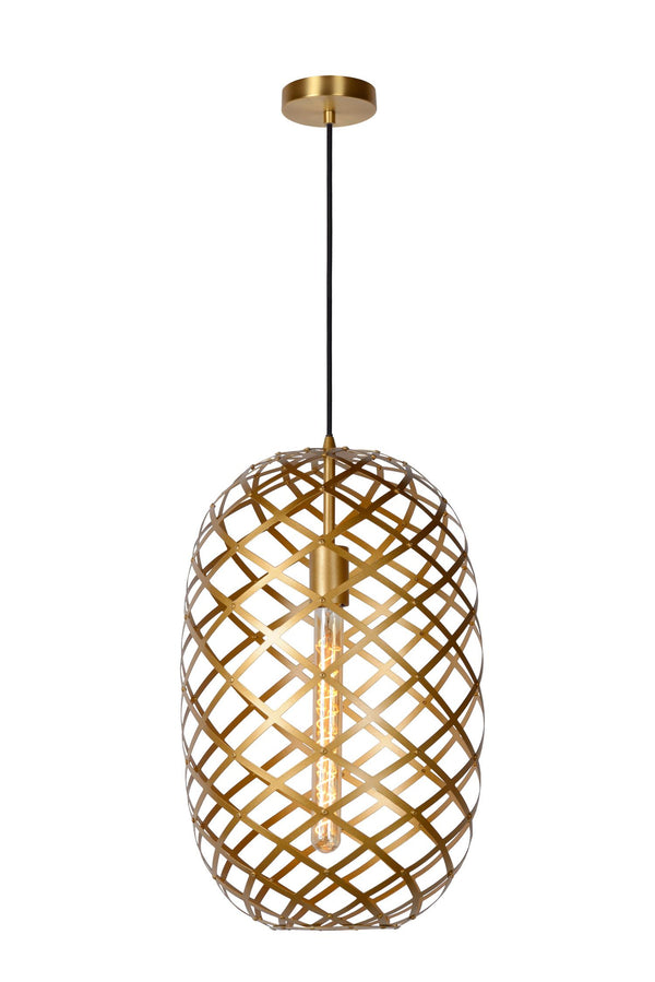 Lucide WOLFRAM hanglamp Ø 32 cm, E27, matgoud / messing