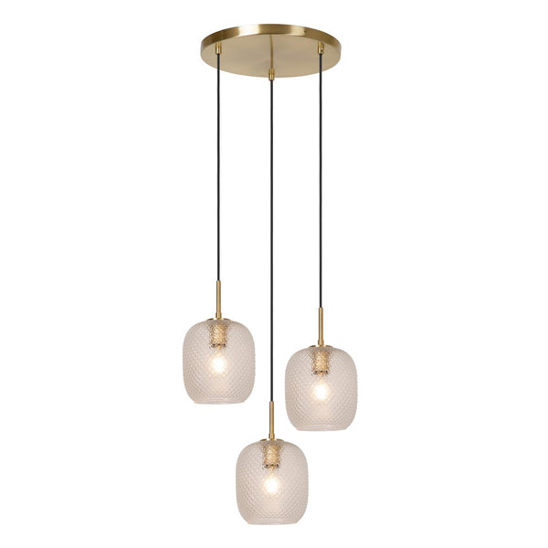 Lucide ALICENT hanglamp Ø 35 cm, 3 × E27, matgoud / messing