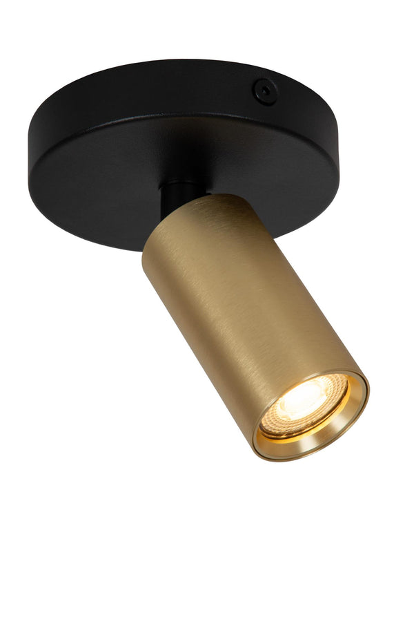 Lucide RITMO plafondspot Ø 10 cm, GU10, matgoud / messing
