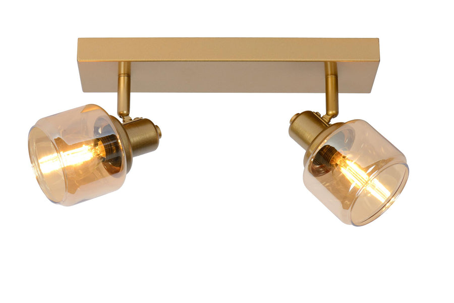 Lucide BJORN plafondspot 2 × E14, matgoud / messing