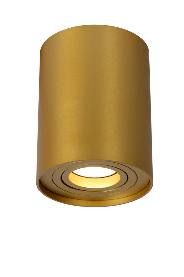 Lucide TUBE plafondspot Ø 9,6 cm, GU10, matgoud / messing