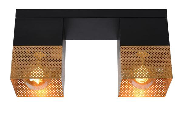Lucide RENATE plafondlamp 2 × E27, matgoud / messing