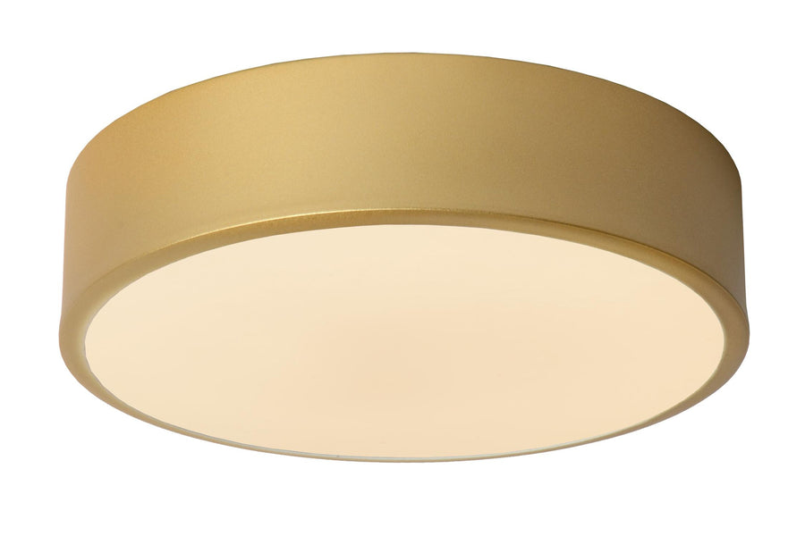 Lucide UNAR plafondlamp Ø 20 cm, matgoud / messing