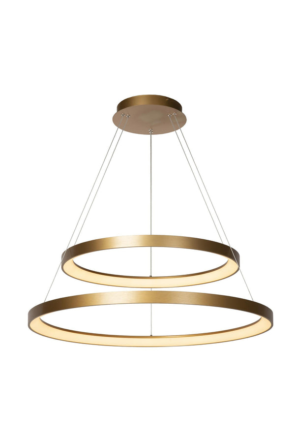 Lucide VIDAL dimbare LED-hanglamp Ø 78 cm, 92 W, matgoud / messing