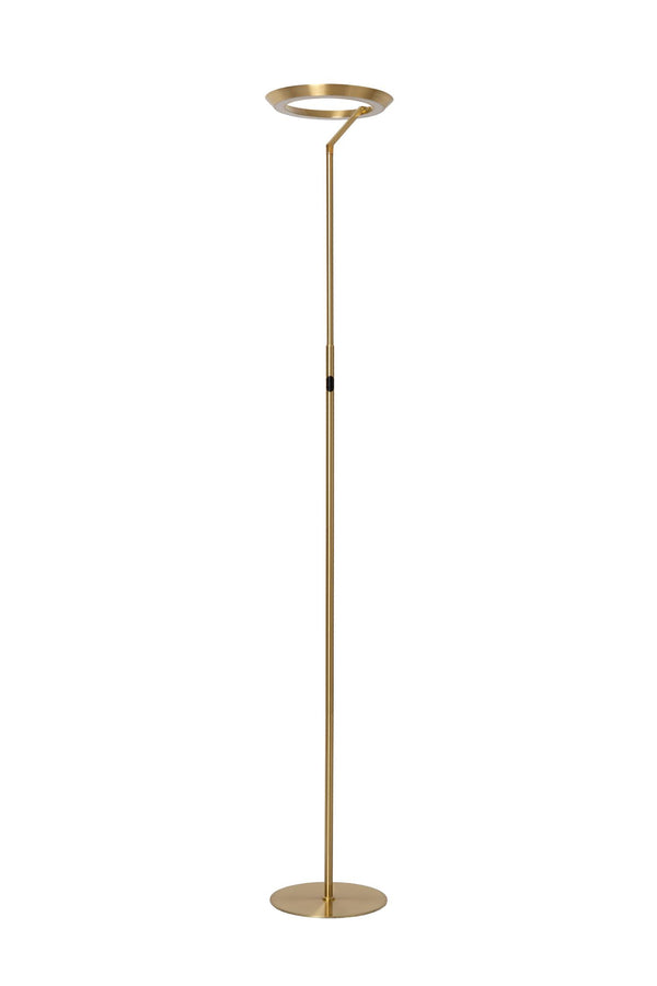 Lucide CELESTE dimbare LED-vloerlamp Ø 28 cm, 21 W, matgoud / messing