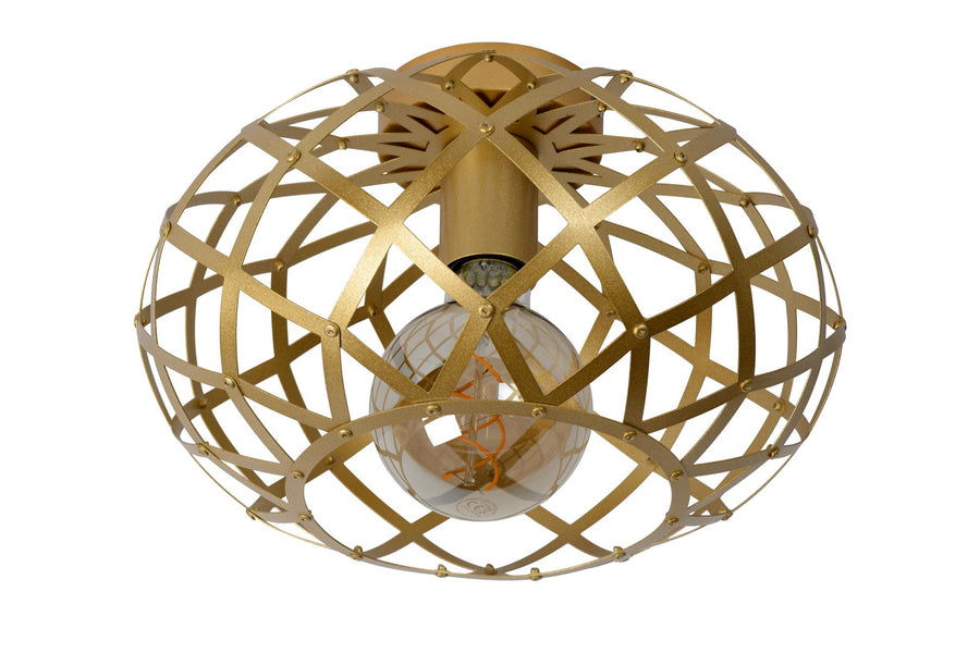 Lucide WOLFRAM plafondlamp Ø 30 cm, E27, matgoud / messing