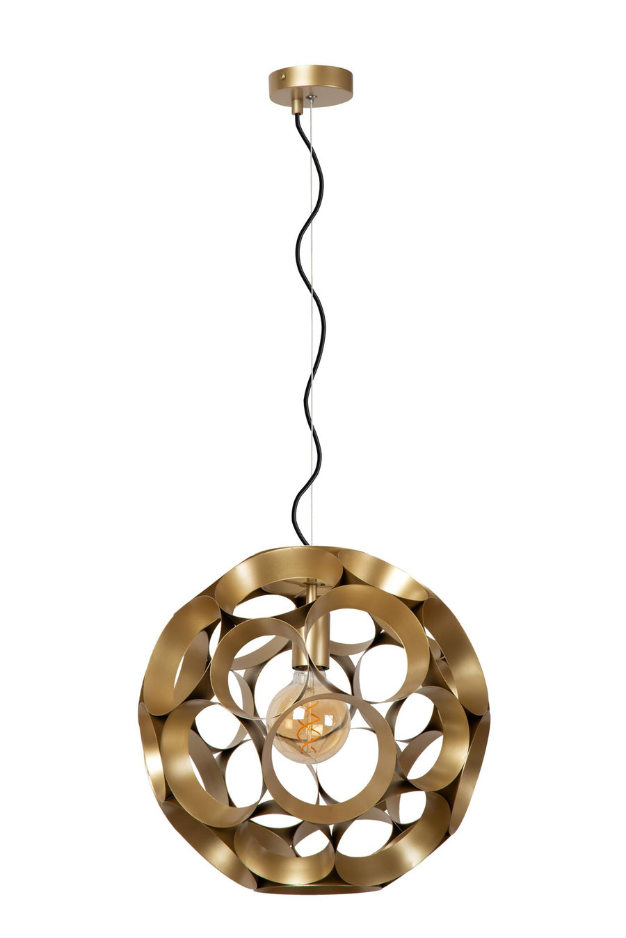 Lucide HANNELORE hanglamp Ø 40 cm, E27, matgoud / messing