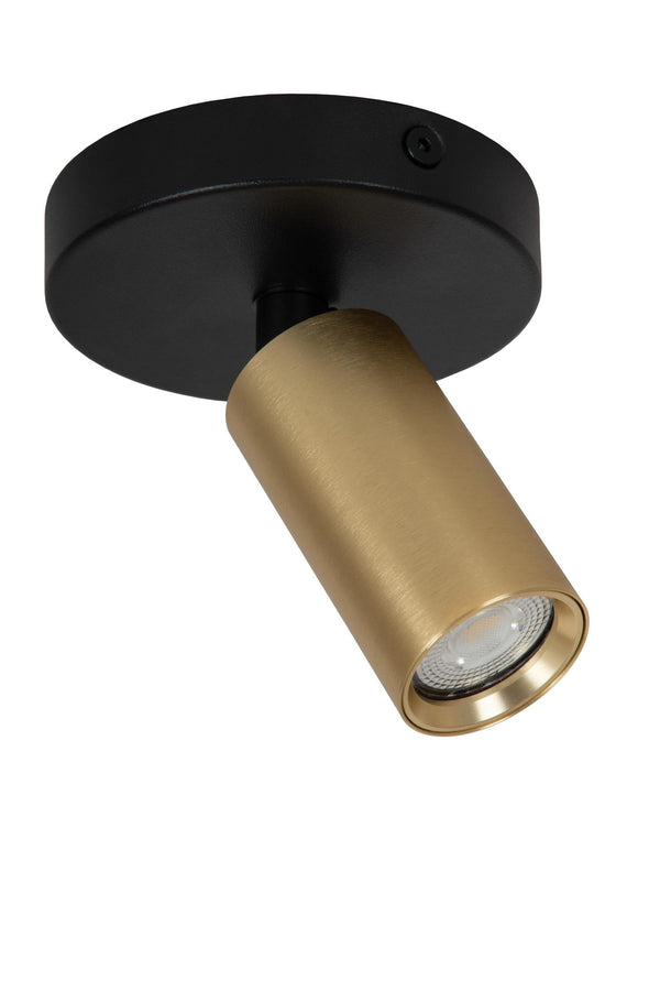 Lucide RITMO plafondspot Ø 10 cm, GU10, matgoud / messing