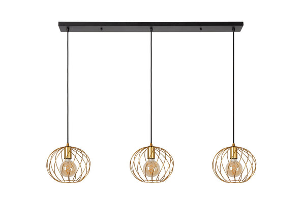 Lucide DANZA hanglamp 3 × E27, matgoud / messing