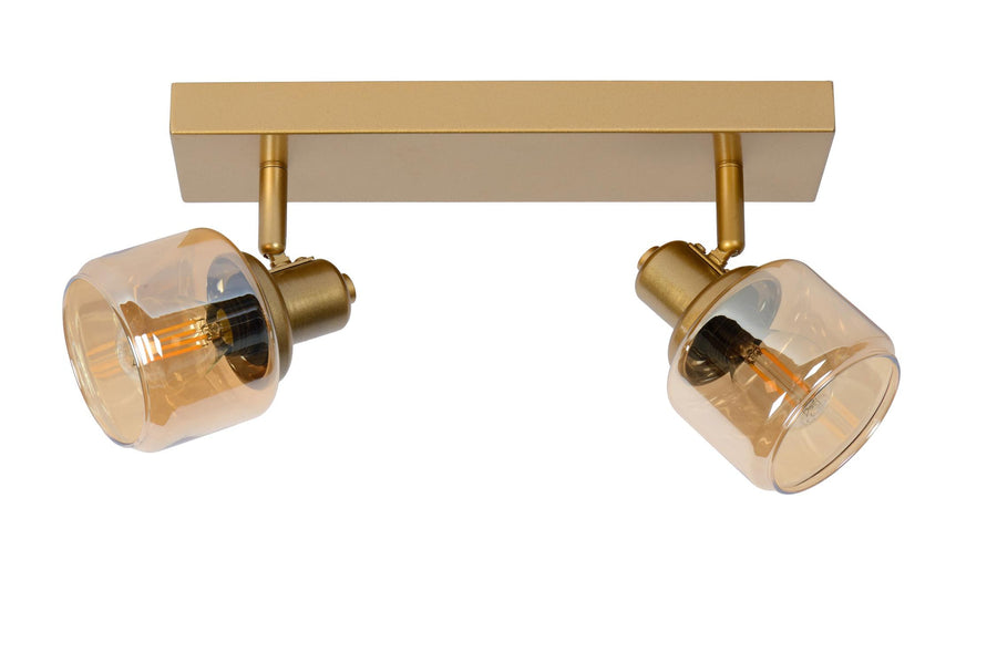 Lucide BJORN plafondspot 2 × E14, matgoud / messing