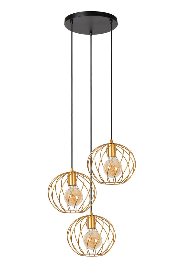 Lucide DANZA hanglamp Ø 50 cm, 3 × E27, matgoud / messing