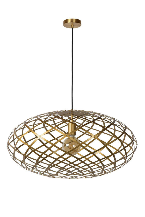 Lucide WOLFRAM hanglamp Ø 65 cm, E27, matgoud / messing