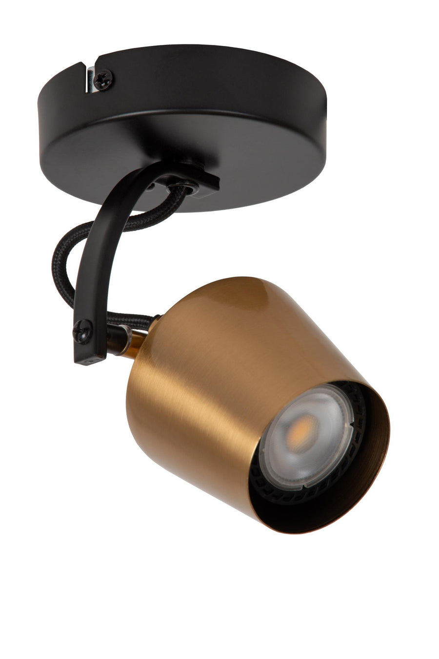 Lucide EMILE plafondspot Ø 10,5 cm, GU10, matgoud / messing