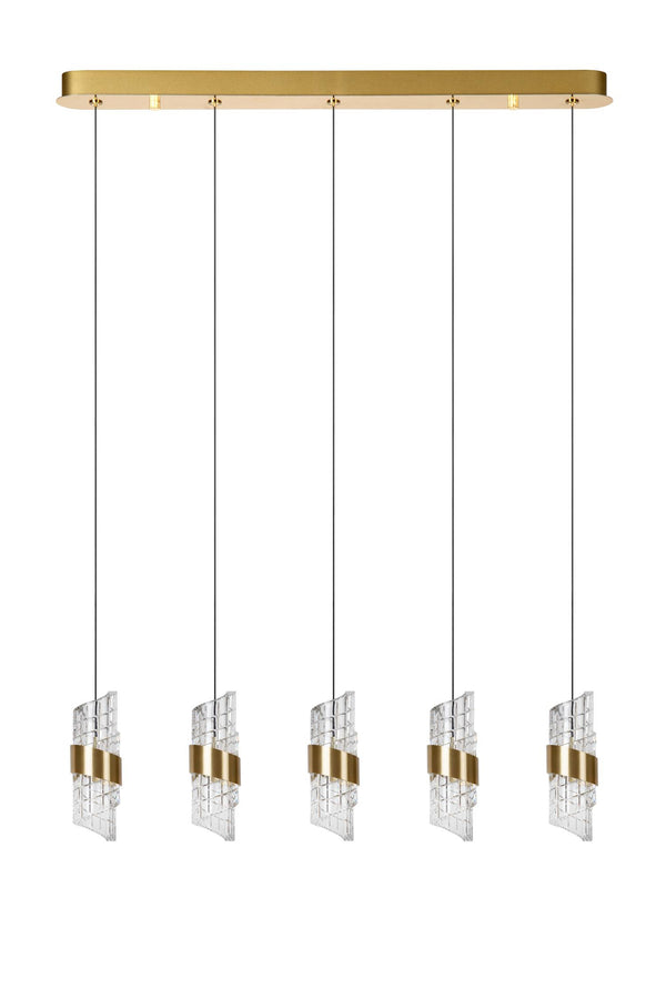Lucide KLIGANDE dimbare LED-hanglamp 5 × 7,8 W, matgoud / messing