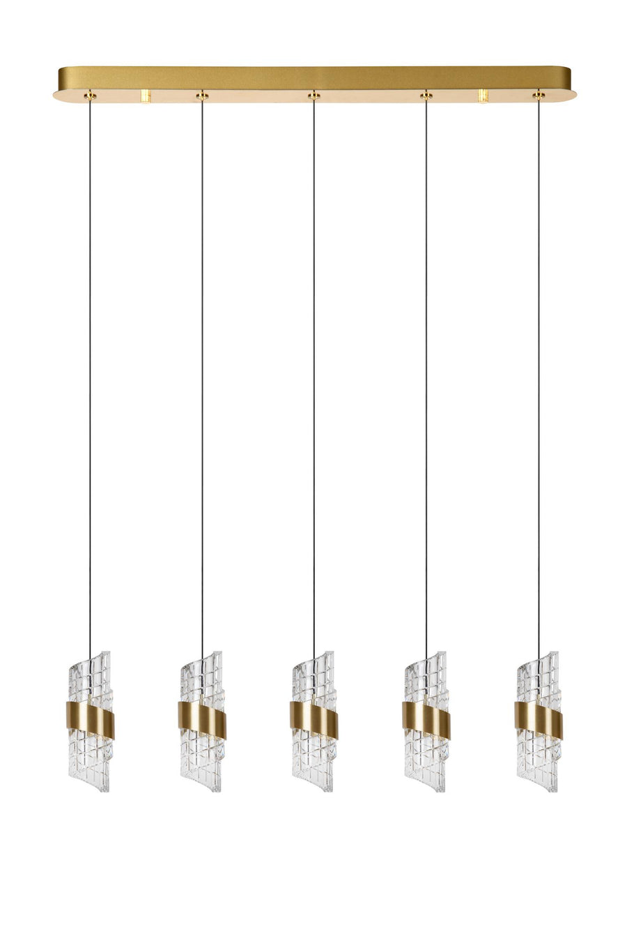 Lucide KLIGANDE dimbare LED-hanglamp 5 × 7,8 W, matgoud / messing