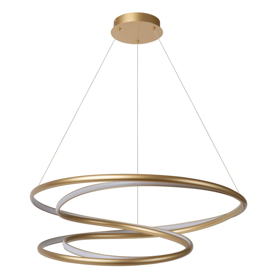 Lucide SARDANA dimbare LED-hanglamp Ø 80 cm, 74 W, matgoud / messing