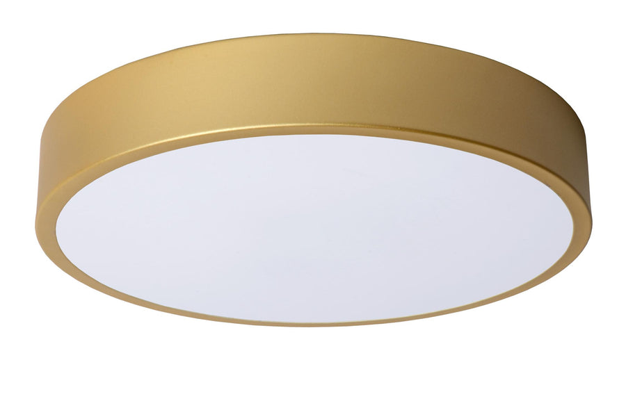 Lucide UNAR plafondlamp Ø 30 cm, matgoud / messing