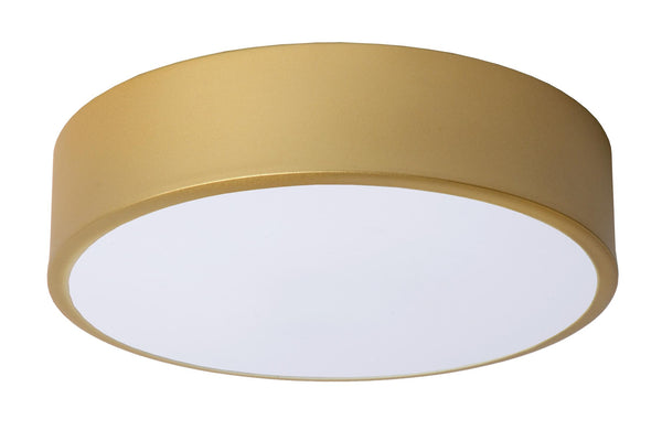 Lucide UNAR plafondlamp Ø 20 cm, matgoud / messing