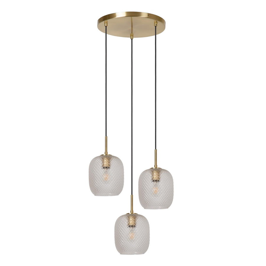 Lucide ALICENT hanglamp Ø 35 cm, 3 × E27, matgoud / messing