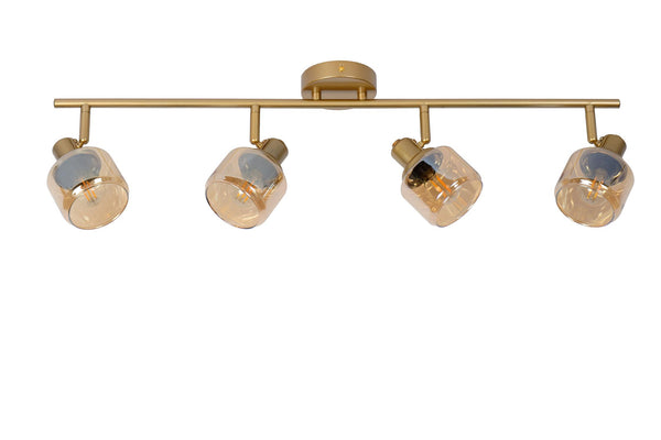 Lucide BJORN plafondspot 4 × E14, matgoud / messing