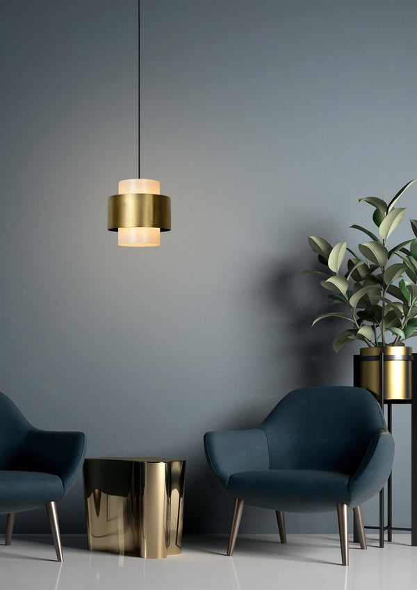 Lucide FIRMIN hanglamp Ø 30 cm, E27, matgoud / messing