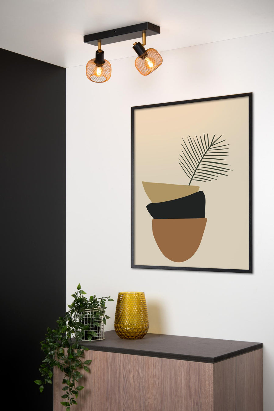 Lucide MAREN plafondspot 2 × E14, matgoud / messing