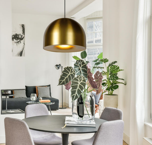 Lucide AKRON hanglamp Ø 50 cm, E27, matgoud / messing