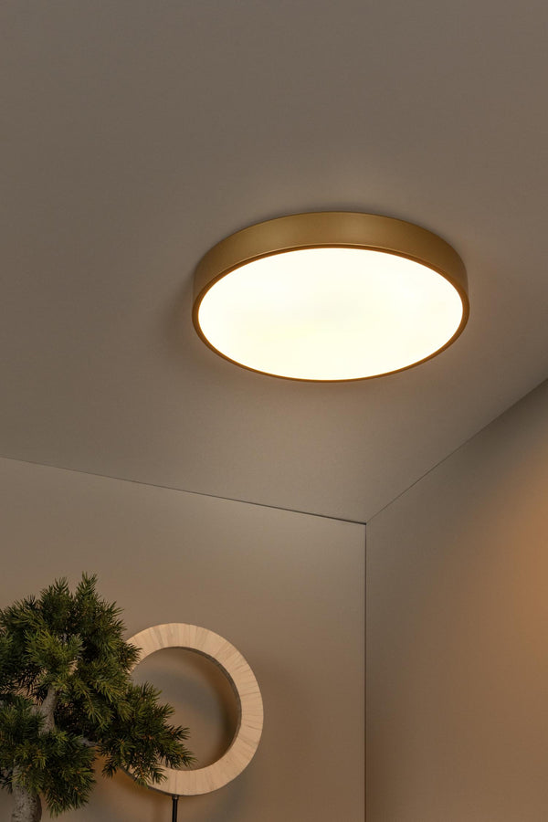 Lucide UNAR plafondlamp Ø 39,5 cm, matgoud / messing
