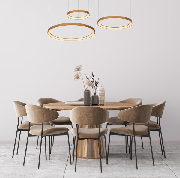Lucide VIDAL dimbare LED-hanglamp Ø 78 cm, 120 W, matgoud / messing