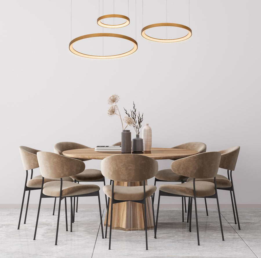 Lucide VIDAL dimbare LED-hanglamp Ø 78 cm, 120 W, matgoud / messing