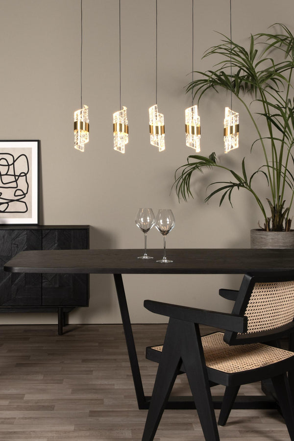 Lucide KLIGANDE dimbare LED-hanglamp 5 × 7,8 W, matgoud / messing