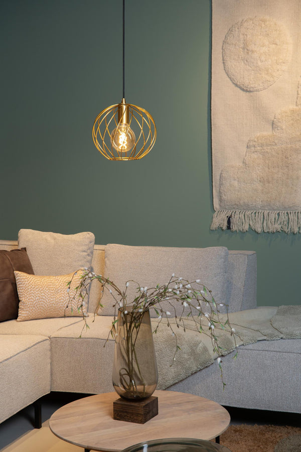 Lucide DANZA hanglamp Ø 25 cm, E27, matgoud / messing