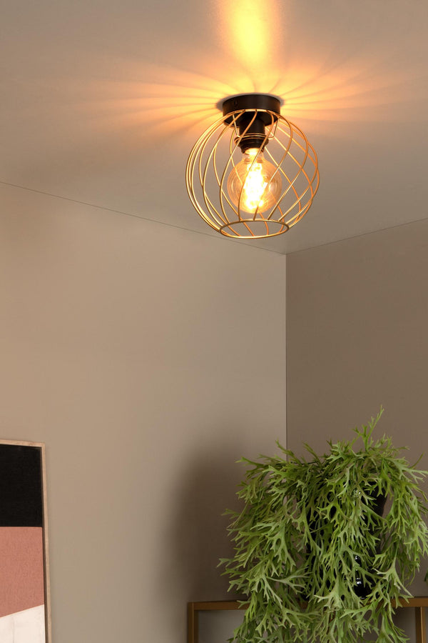 Lucide DANZA plafondlamp Ø 25 cm, E27, matgoud / messing