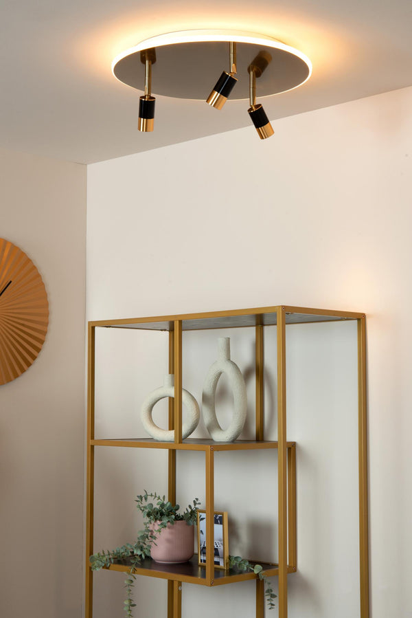 Lucide JUBEL LED-plafondlamp Ø 48 cm, 2500–3000 K, matgoud / messing