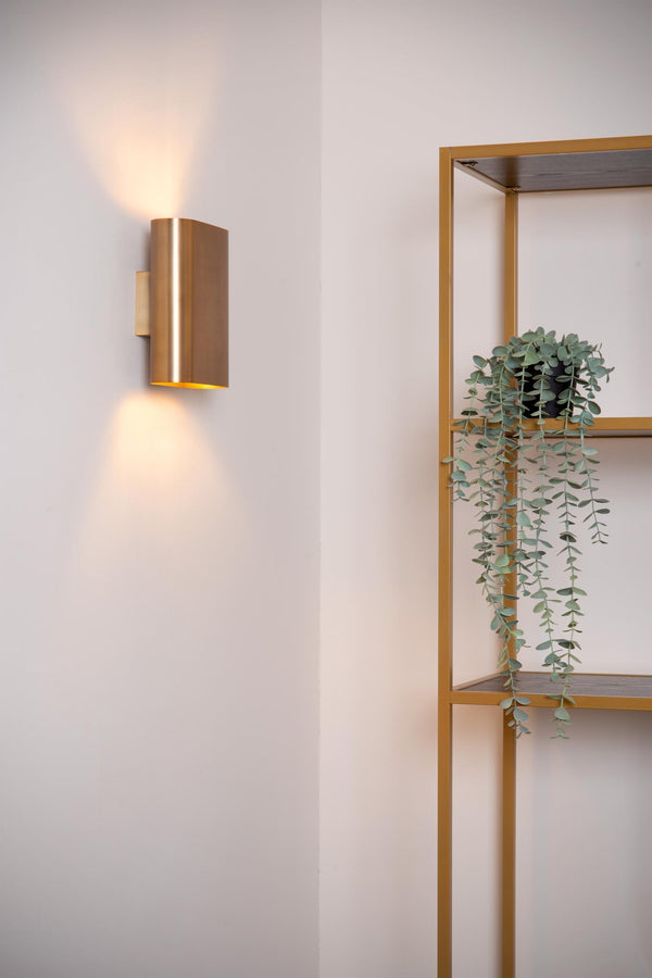 Lucide OVALIS wandlamp 2 × E14, matgoud / messing