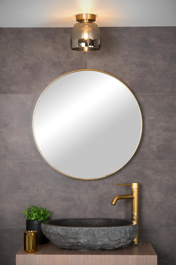 Lucide TYLER plafondlamp voor de badkamer Ø 16,1 cm, G9, IP44, matgoud / messing
